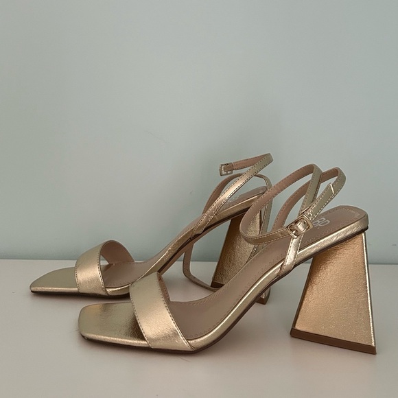 New BP. Metallic Gold Slingback triangle Heels from Nordstrom - Picture 2 of 5